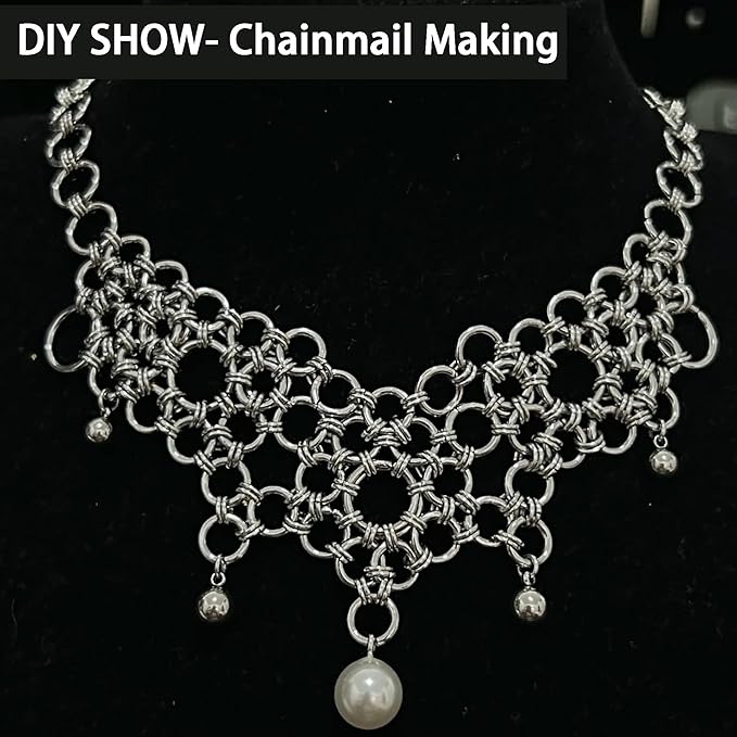 1000Pcs 12mm Stainless Steel Open Jump Rings 16 Gauge Metal O Rings Single Loop Connectors for Jewelry Necklaces Bracelet Earrings Keychains Chainmail DIY Making