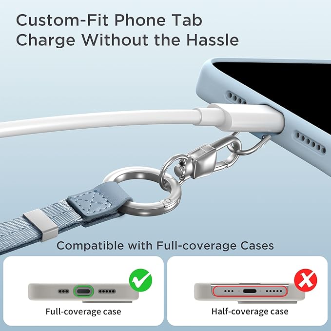 Phone Lanyard 2 in 1, Anti Theft Phone Strap Crossbody for Women, Adjustable Phone Wrist Strap