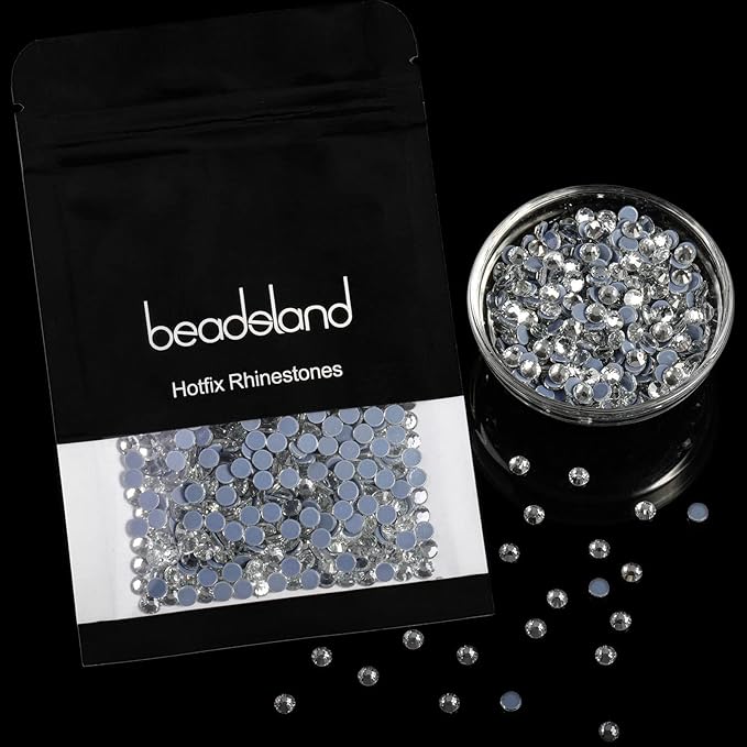 Beadsland Hotfix Rhinestones, 1440pcs Flatback Crystal Rhinestones for Crafts Clothes DIY Decoration, Crystal, SS16, 3.8-4.0mm