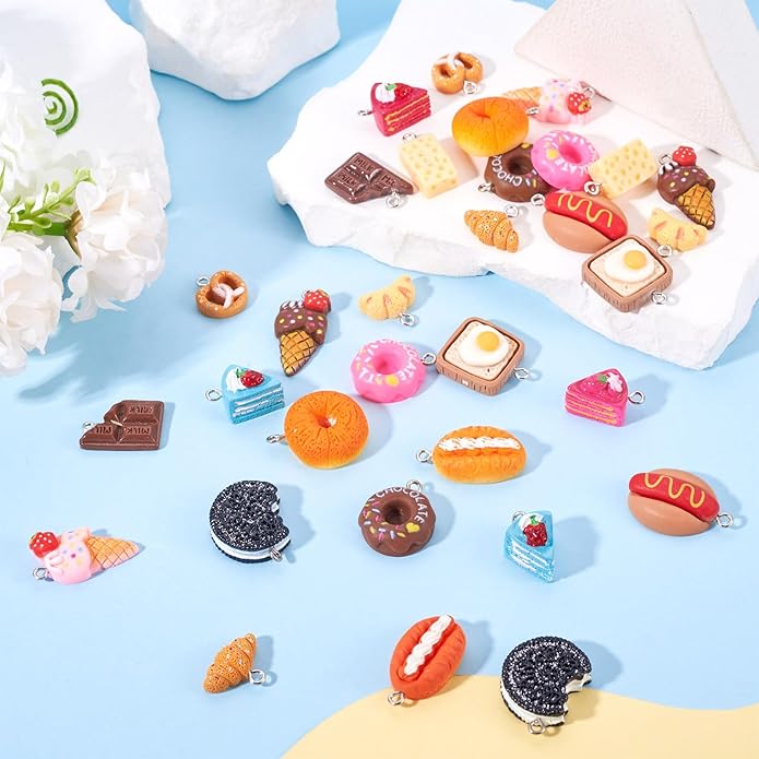 Craftdady Resin Plastic Miniature Food Snack Pendants Charms Ice Drink Juice Pendants Cute Bottle Fruit Keychain Charms Hang Ornament for DIY Craft Earring Bracelet Necklace Jewelry Making
