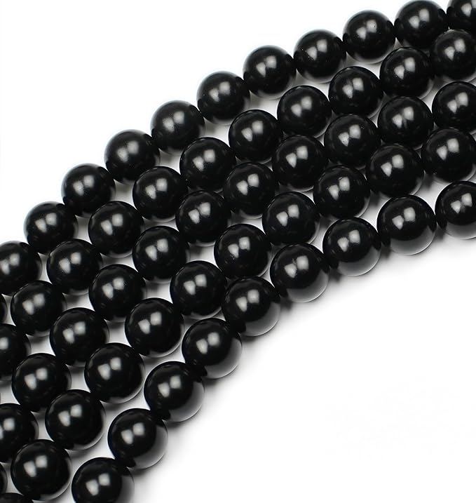 MJDCB Real Stone Beads Natural Matte Black Onyx Agate Round Loose Bead for Jewelry Making DIY Bracelet Necklace(8mm)