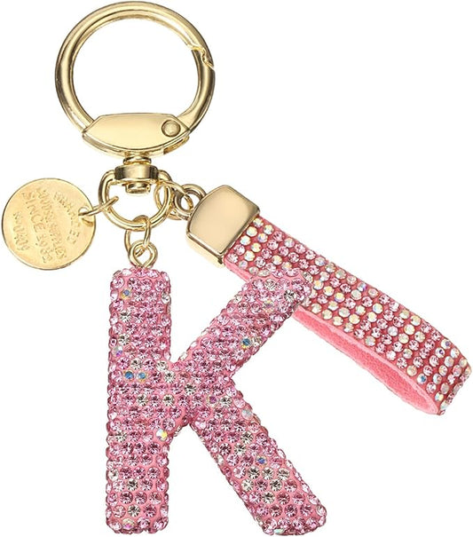 PATIKIL Initial Letter Keychain, Cute Sparkly Rhinestone Key Chain Alphabet Charm for Car Keys Handbags Purse