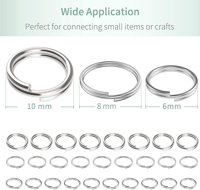 Uniclife 6 mm Metal Split Jump Rings Double Loops 500 PCS Mini Ring Connectors for Jewelry Necklaces Bracelet Earrings and Crafts Ornament