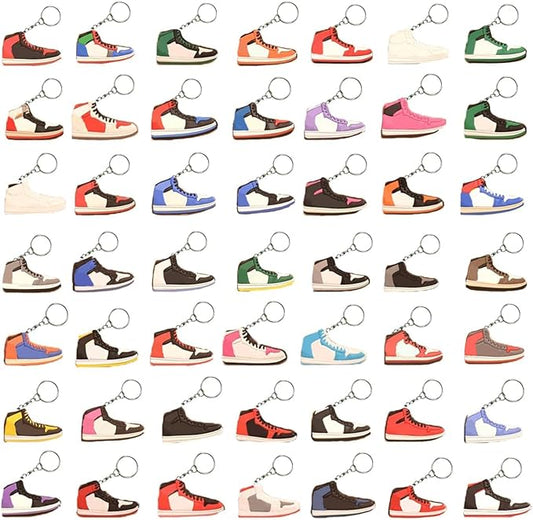 50 PCS Sneaker Keychain Mini Shoe Keychain Basketball Keychain Accessories Gift for Boys Girls Decorations