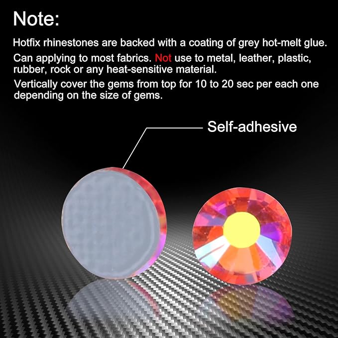 Jollin Hot Fix Crystal Flatback Rhinestones Glass Diamantes Gems 3.2mm(12ss 1440pcs, Red AB)