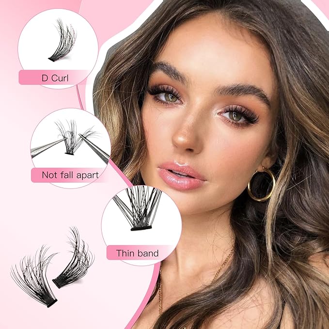 Fluffy Lash Extension Kit Wispy 5D 40D Eyelash Extension Kit 10-18MM Natural Lash Clusters 180PCS