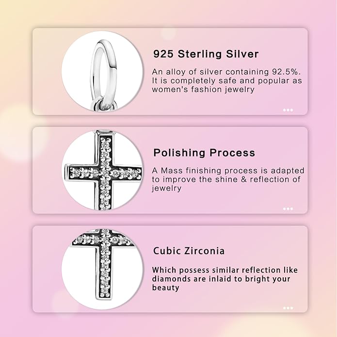 Hamsa Hand Dragon Bible Cross Prayer Charm 925 Sterling Silver Charms Fits Women's Charm Bracelet and Necklace Bead Charms Jewelry Gifts for Sister Friend