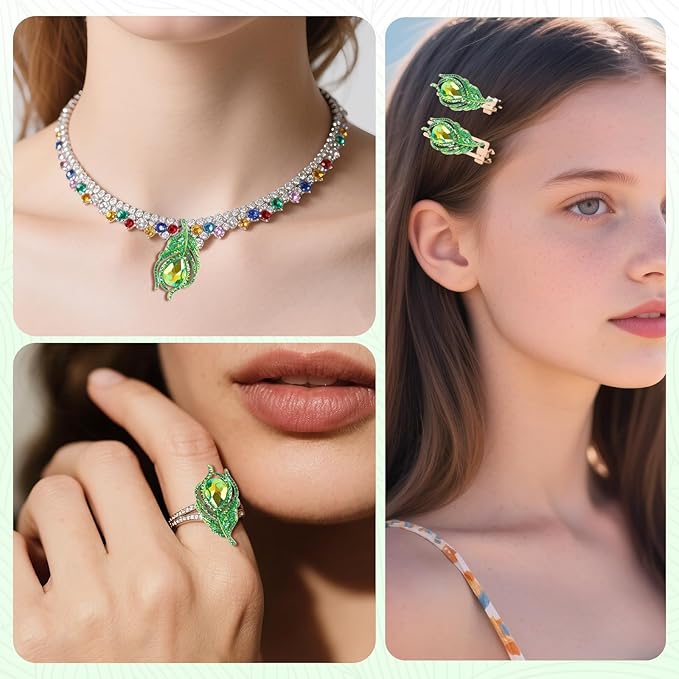 50 Pcs 38mm Feather Resin Accessories Flatback Rhinestone,for Tumblers, Bottles, Clothing DIY Accessories Craft Decoration (Green)