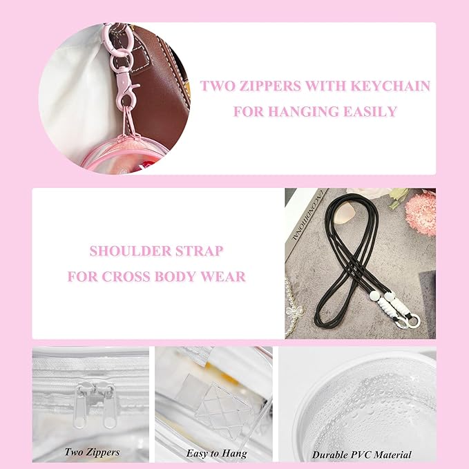 Large Clear Doll Carrying Case Display Bag Keychain Portable Doll Pouch Storage Bag for Collectibles