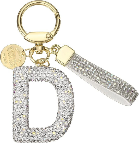 PATIKIL Initial Letter Keychain, Cute Sparkly Rhinestone Key Chain Alphabet Charm for Car Keys Handbags Purse