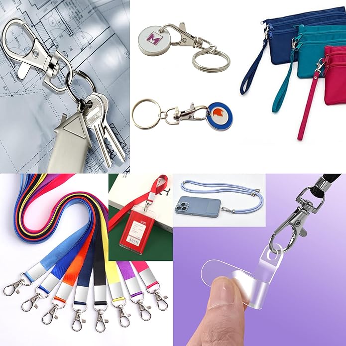 Swivel Snap Hooks Premium Metal Lobster Claw Trigger Clasps for Lanyard Keychain Rings Bag Purse Tag Jewelry Making DIY Crafts