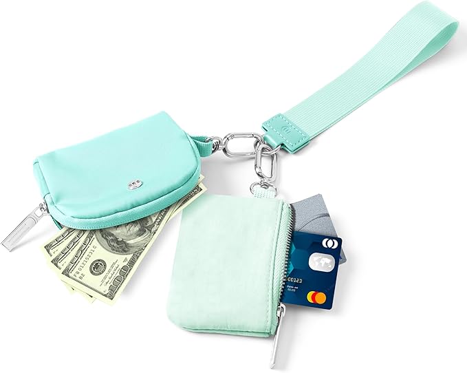 Mum's Memory Mini Zip Around Wristlet Wallet for Women Dual Pouch Wristlet Portable Wallet Coin Purse Mini Women Coin Pocket
