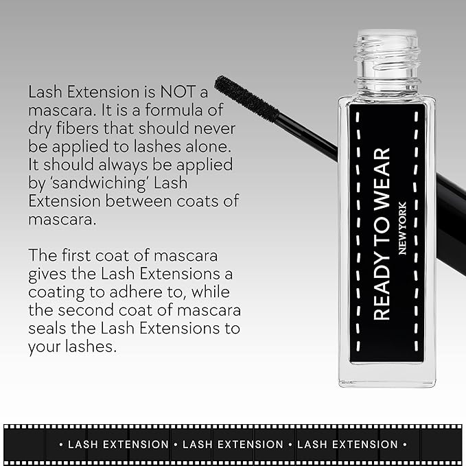 Ready To Wear Lash Extension - Fine DRY Fibers to Extend Lashes, Instantly Volumize & Elongate - No Glue Needed (Must use with Mascara)