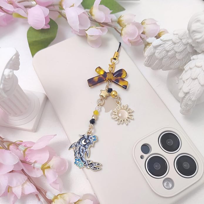 1-4PCS Cute Phone Charms Aesthetic Y2K Cell Phone Charms Strap Pink Strawberry Butterfly Star PhoneCharm Y2K Accessories for Bag Keychain Airpods Camera Pendants Decor
