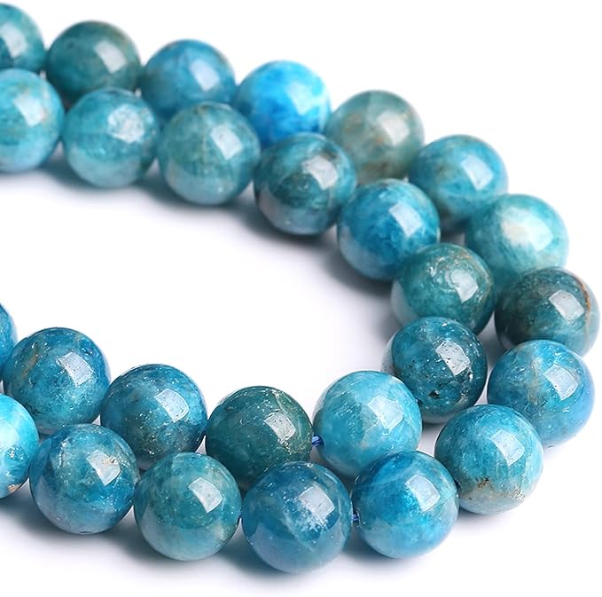 6MM 60PCS Natural Stone Blue Apatite A Grade Loose Beads for Jewelry Making DIY Bracelet