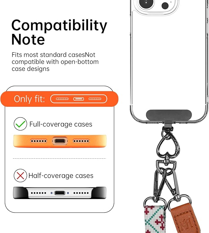 iWALK Colorful Phone Lanyard - Adjustable Anti-Lost/Thief/Drop Crossbody Strap, Compatible with iPhone & Android