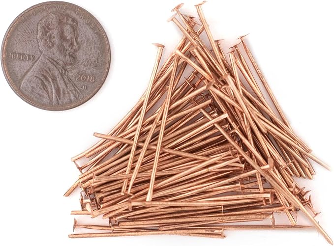 The Bead Chest Copper 21 Gauge 1 Inch Head Pins (Approx 100 Pieces)
