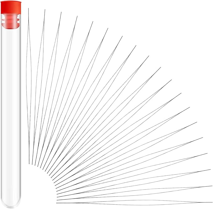 20pcs Pieces Beading Needles,Seed Beads Needles Big Eye Beading Needles Beading Embroidery Needles Long Straight Beading Thread Needles with Needle Bottle for DIY Jewelry Making(5.04inch)