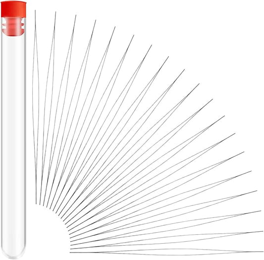 20pcs Pieces Beading Needles,Seed Beads Needles Big Eye Beading Needles Beading Embroidery Needles Long Straight Beading Thread Needles with Needle Bottle for DIY Jewelry Making(5.04inch)