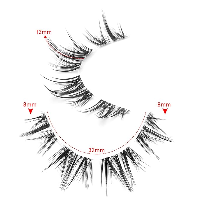 outopen Manga Lashes Natural Look Wispy Fluffy Asian Cosplay Eyelashes Spiky Japanese Anime Lashes 3D Short Fake Eyelash 10 Pairs Pack (A-Y39 | 8-12MM)