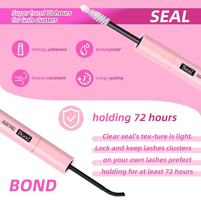 YIDUO Lash Clusters Kit 40D+50D 10-16mm Cat Eye Eyelash Extensions Kit Volume Wispy C/D Curl Left & Right Individual DIY Lash Extension Kit with Glue |Tweezers |Removers |Eyelash & Eyebrow Brush
