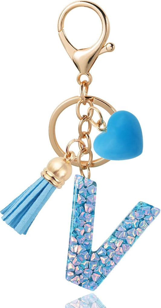 Alphabet Initial Letter Keychain Cute Heart Resin - Letter Keychain for Backpack Charms - Initial Keychains for Women
