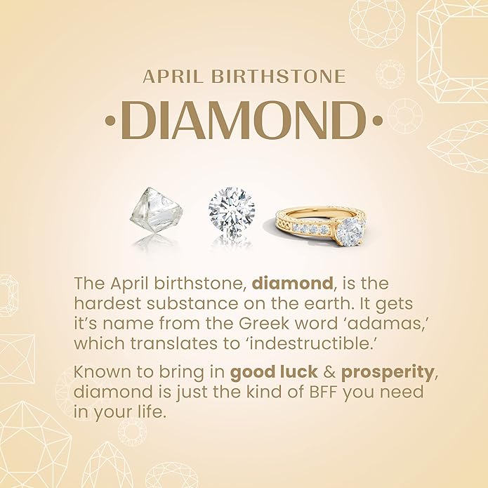 Angara Natural Diamond Pendant for Women | Interlocking Diamond Sideways in Silver/14K Solid Gold/Platinum With 18" Chain | April Birthday, Anniversary, Gemstone Jewelry Gift