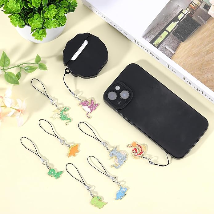BEEFLYING Cute Charms for Mobile, Kawaii Charms Straps Aesthetic Y2K Cell Phone Pendants Accessories for Phone Bag Keychain Airpods Camera Wallet Decor
