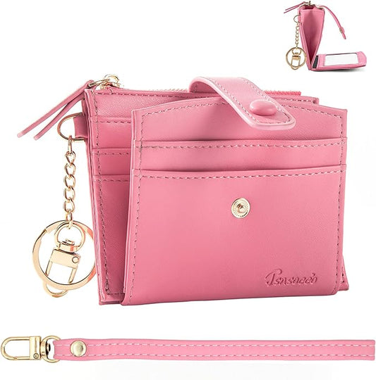 Keychain Wallet Wristlet Small Credit Card Holder Bracelet Key Chain Purse Bangle Tassel Beads Key Rings for Women