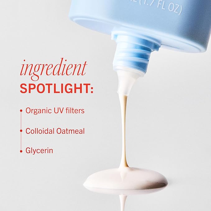 First Aid Beauty - Hydrating Sunscreen Milk with Colloidal Oatmeal, Broad Spectrum SPF 45, Non-comedogenic SPF Formula Helps Nourish Skin with Organic UV Filters & Glycerin, 24-hour Hydration, 1.7 oz | Non-comedogenic, SPF Formula, Helps Nourish Skin