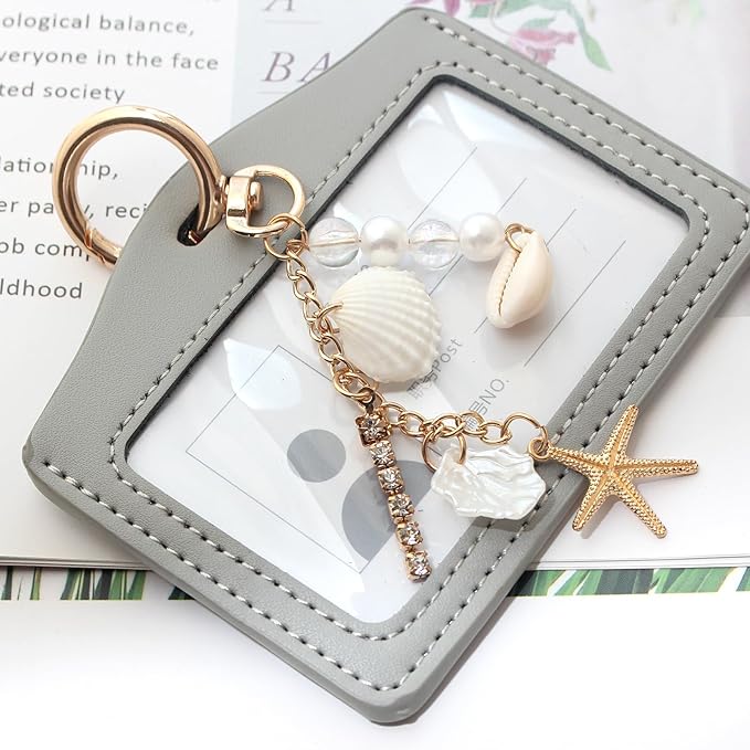 Pearl Beaded Keychain Charms, Cute Purse Charms for Handbags, Gold Starfish Keyring for Women, Heart Star Moon Shell