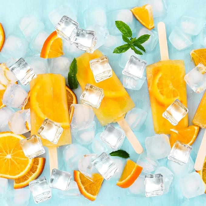 Fake Ice Cubes, 18 mm Fake Ice Rocks 100 pcs Acrylic Ice Rocks, Faux Ice Vase Fillers for Wedding Props