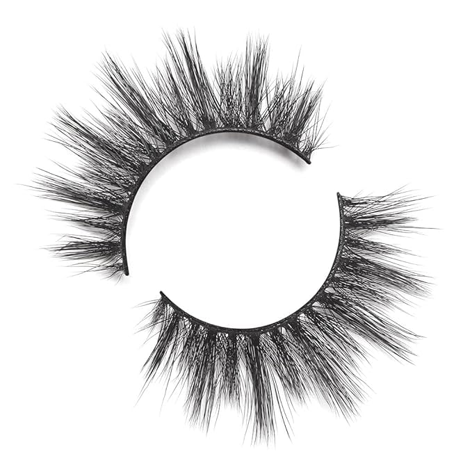 Lilly Lashes 3D Miami Faux Mink Strip Eyelashes, False Eyelashes Dramatic Look, Reusable False Lashes, Fake Lashes Pack, Lash Strips with Luxury Silk Like Fibers, No Lash Glue Included