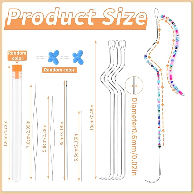 GarfxG 9 PCS Beading Needles Set for Jewelry Making Include Bead Spinner Needles, Big Eye Seed Needles, Straight Beading Needles and Threaders for Bead & Sequin Embroidery Crafting DIY
