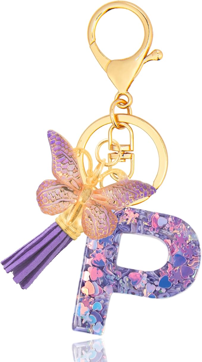 Alphabet Initial Letter Keychain Cute Heart Resin - Letter Keychain for Backpack Charms - Initial Keychains for Women