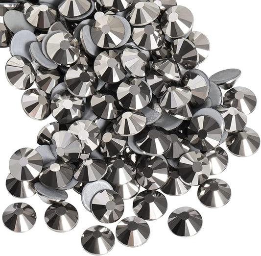 Beadsland Hotfix Rhinestones, 2880pcs Flatback Crystal Rhinestones for Crafts Clothes DIY Decoration,Hematite, SS10, 2.7-2.9mm