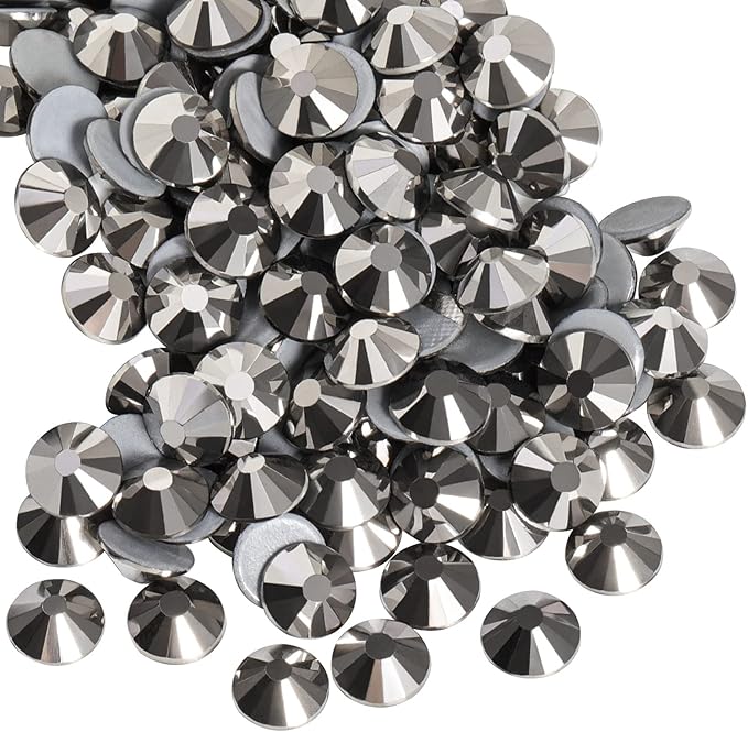 Beadsland Hotfix Rhinestones, 1440pcs Flatback Crystal Rhinestones for Crafts Clothes DIY Decoration,Hematite, SS20, 4.6-4.8mm