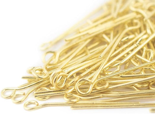 The Bead Chest Gold 21 Gauge 1 Inch Eye Pins (Approx 100 Pieces)