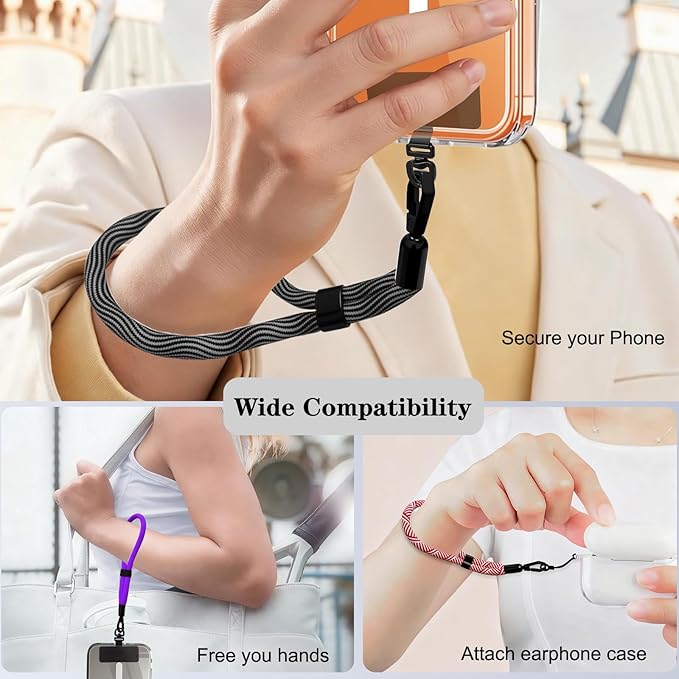 Phone Lanyard, 2 Pack Adjustable Cell Phone Lanyard Hand Phone Wrist Strap with Tether Tabs for Smartphones