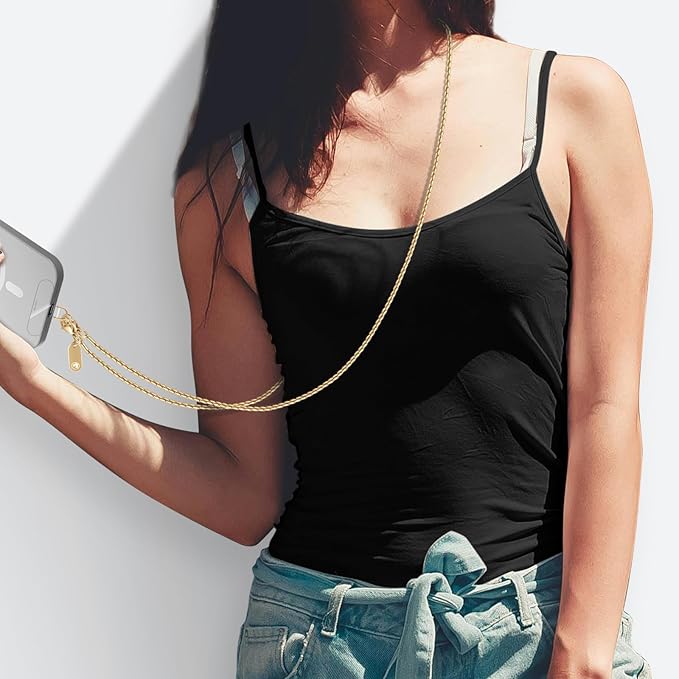 UKON Crossbody Phone Chain Lanyard - Fashion Anti-theft Phone Strap With 2xTPU Tether Tab for Women Shopping Traveling Party