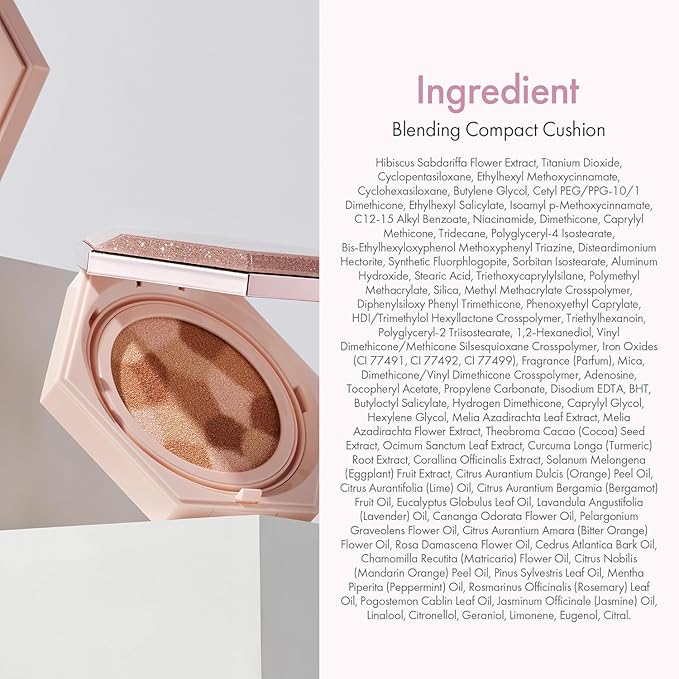 Blending Cushion 4-in-1 Korean Cushion Foundation with Italian Caviar, Collagen & Hyaluronic Acid - 12HR Long Lasting, Hydrating & Age-Defying Makeup Concealer 0.44 oz (#25 Medium Beige)