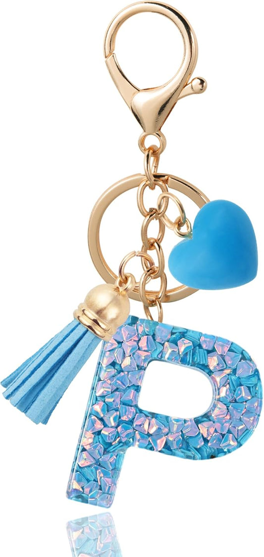 Alphabet Initial Letter Keychain Cute Heart Resin - Letter Keychain for Backpack Charms - Initial Keychains for Women