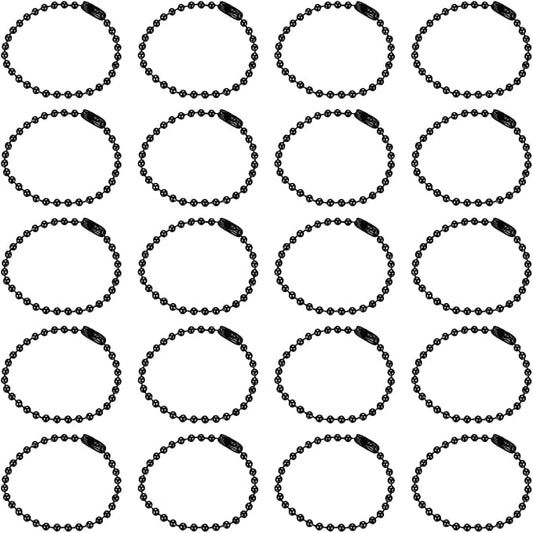 MECCANIXITY 30Pcs 5 Inch Ball Bead Chain, Metal Ball Chain with Connectors for Keychain Hanging Ornament Tag Jewelry Necklace Christmas Decoration,Black