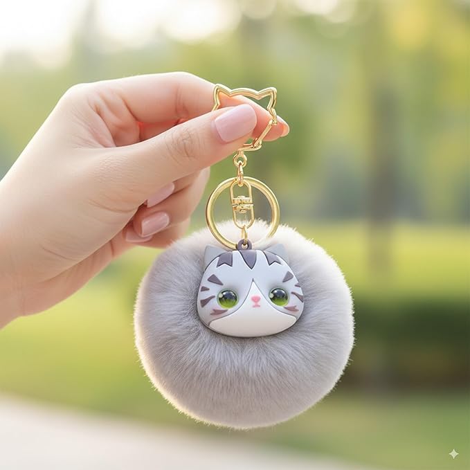 Cat Keychain bag charms for handbags Cute Keychains for Women Kawaii Cat Backpacks Accessories cat plush keychain