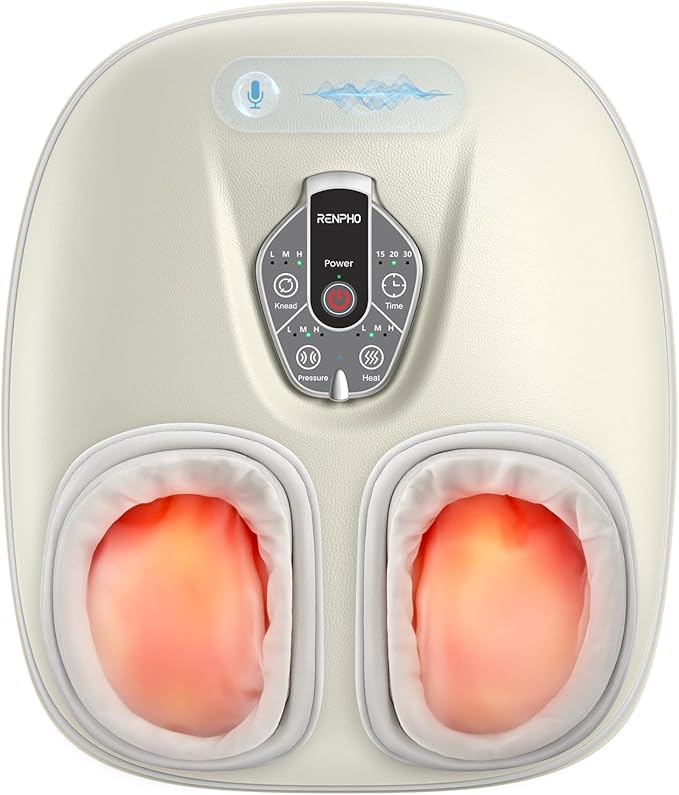 RENPHO Foot Massager Machine with Heat [2026 Upgraded], Shiatsu Foot Massager for Plantar Fasciitis, Valentines Day Gifts for Women, Cordless Control, 2026 Innovation Upgrade - Exclusive Voice Control