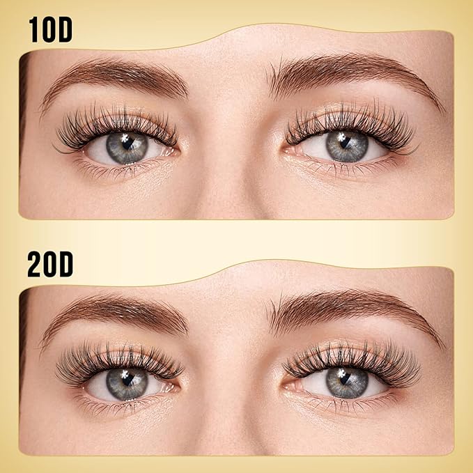 QUEWEL Lash Clusters 320Pcs Cluster Lashes 10D+20D D Curl Lash Cluster Eyelash Extensions Mix12-18mm Individual Eyelashes Clusters Wispy Lash Clusters Thin Band Soft to Use at Home(10D+20D D Mix12-18)