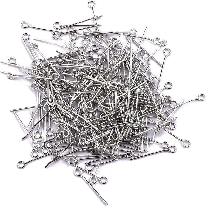 Open Eye Pins Platinum Head Pins for DIY Jewelry Making 20mm 500pcs