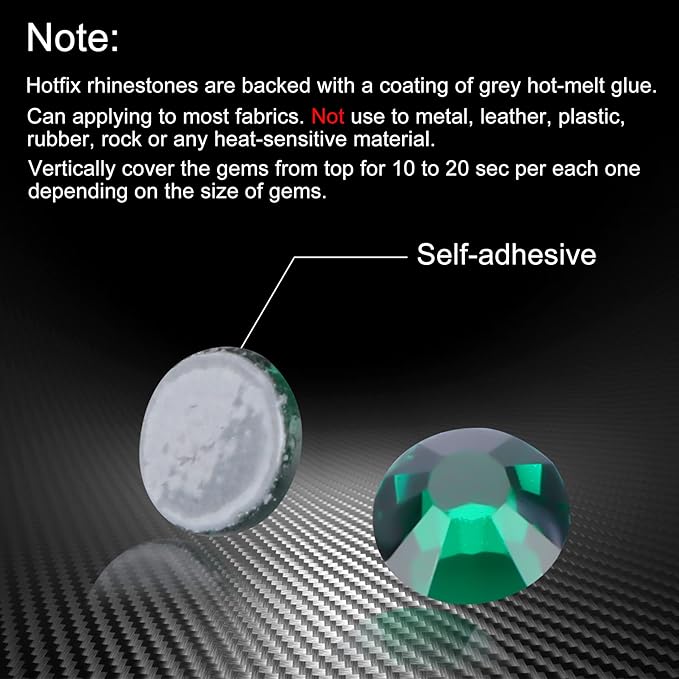 Hot Fix Crystal Flatback Rhinestones Glass Diamantes Gems 6.4mm(30ss 288pcs, Dark Green)