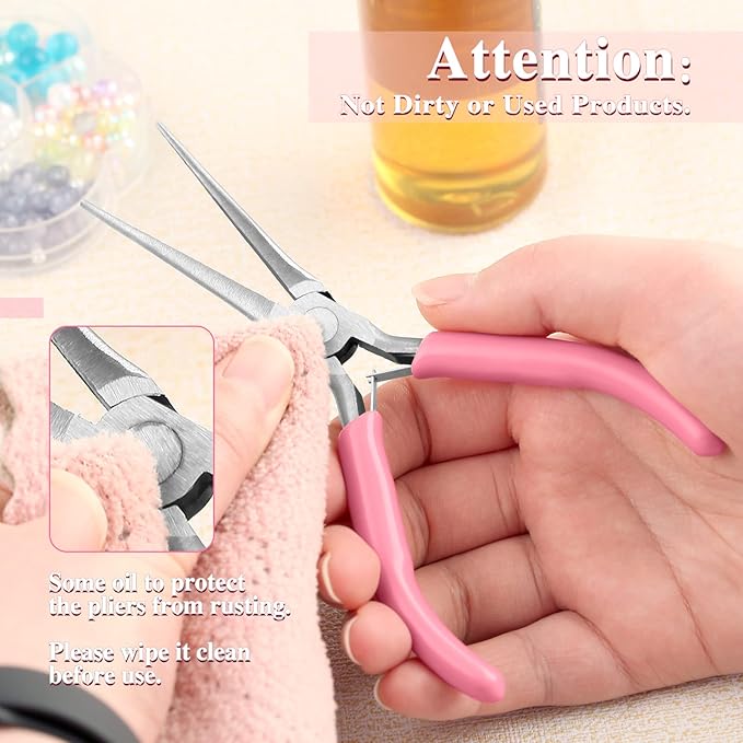 6-Inch Small Needle Nose Pliers for Jewelry Making Precision Extra Long Needle Nose Pliers Smooth Jaws Jewelry Pliers for Bending Wire and Small Object Gripping Jewelry Making Tools