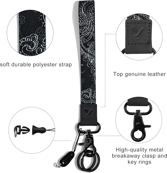 Yiflin Cute Wrist Lanyard for Keys, Keychain, Wallet, Id Holder, Cell Phone, Wristlet Lanyard Key Chain Holder for Women
